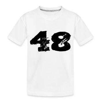 48 Zahl Trikot - Kinder Premium Bio T-Shirt - Weiß - Vorne