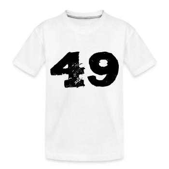 49 Zahl Trikot - Kinder Premium Bio T-Shirt - Weiß - Vorne