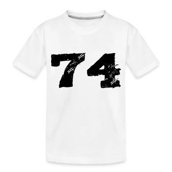 74 Number jersey - Kids' Premium Organic T-Shirt - white - Front