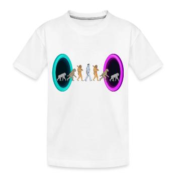 Evolution through portals - Kids' Premium Organic T-Shirt - white - Front
