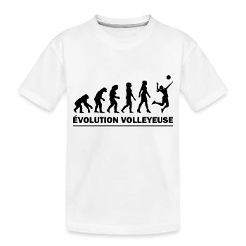 evolution volleyeuse / humour volleyball féminin - T-shirt bio Premium Enfant - blanc - Devant