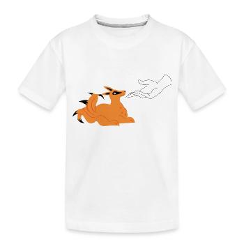 de renard Kitsune et main avec symbole de lune NaruSas - T-shirt bio Premium Enfant - blanc - Devant