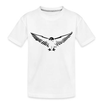 Flying eagle opening its wings stylized simple - Kids' Premium Organic T-Shirt - white - Front