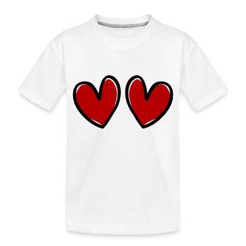 herzen Liebe Symbol - Kinder Premium Bio T-Shirt - Weiß - Vorne