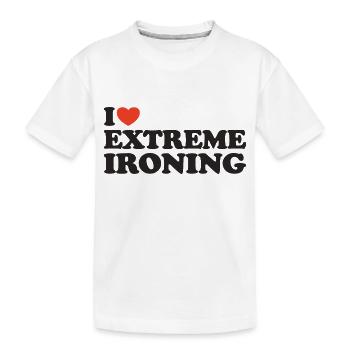 I love Extreme Ironing Heart Shirt - Kids' Premium Organic T-Shirt - white - Front