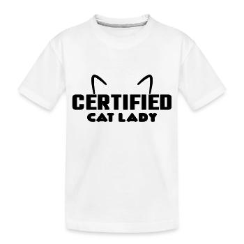 Certified Cat Lady - Kinder Premium Bio T-Shirt - Weiß - Vorne