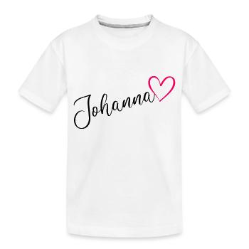 Johanna Nom Prénom Rose cœur - T-shirt bio Premium Enfant - blanc - Devant