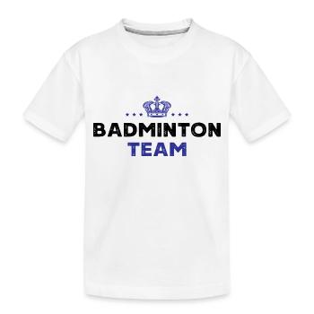 Badminton Team - Kinder Premium Bio T-Shirt - Weiß - Vorne