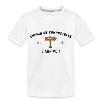 CADEAU RANDONNEE CHEMIN COMPOSTELLE HUMOUR - T-shirt bio Premium Enfant - blanc - Devant