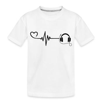 Kopfhörer Puls Herz Liebe - Kinder Premium Bio T-Shirt - Weiß - Vorne
