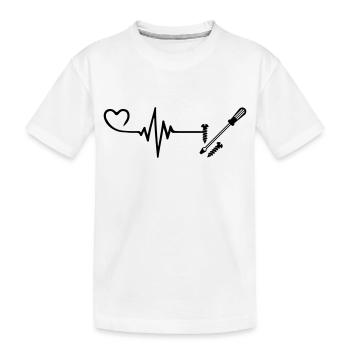Screwdriver Heart Pulse Heartbeat - Kids' Premium Organic T-Shirt - white - Front