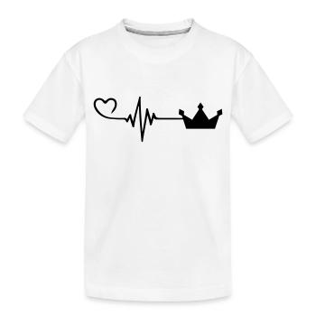 Krone icon Liebe Puls Herz - Kinder Premium Bio T-Shirt - Weiß - Vorne