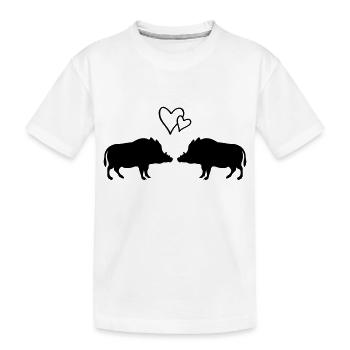 Sangliers amoureux - T-shirt bio Premium Enfant - blanc - Devant