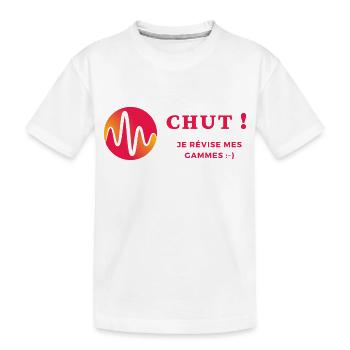 Chut je révise mes gammes - T-shirt bio Premium Enfant - blanc - Devant