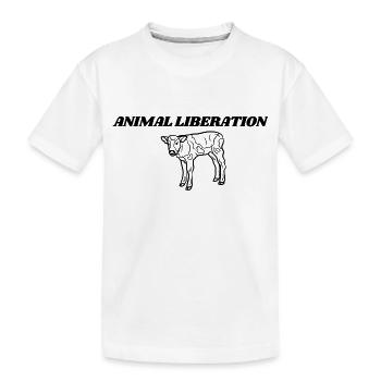 Animal Liberation Kalb - Kinder Premium Bio T-Shirt - Weiß - Vorne