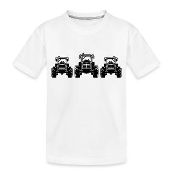 Traktor Bauer Farmer Symbol - Kinder Premium Bio T-Shirt - Weiß - Vorne