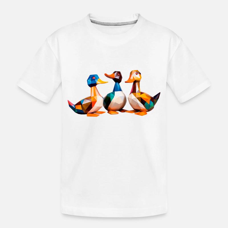 Canards Cubisme 2 - T-shirt bio Premium Enfant - blanc