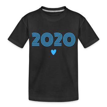 Born in 2020 boy - Kids' Premium Organic T-Shirt - black - Front