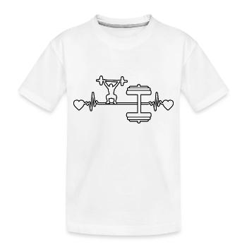 Fitness Sport Fitnesssport Sportler Bodybuilding - Kinder Premium Bio T-Shirt - Weiß - Vorne