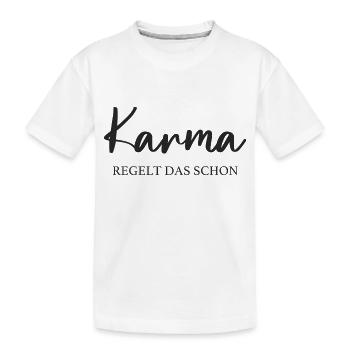 Le karma s’en occupe déjà - T-shirt bio Premium Enfant - blanc - Devant