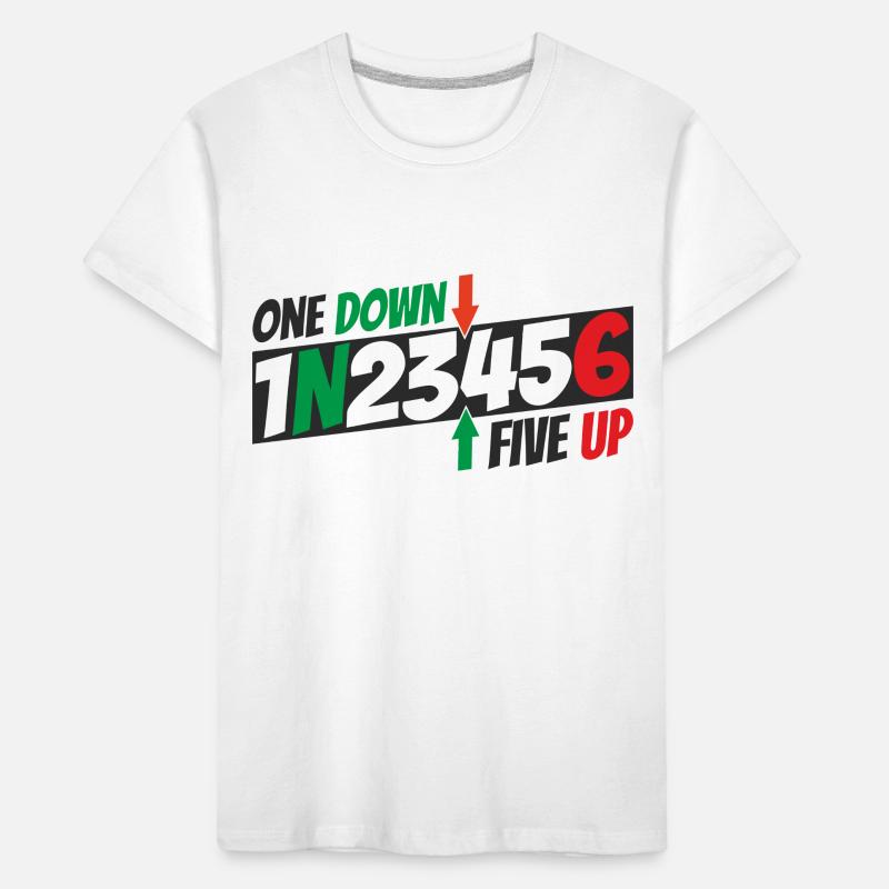 One down - five up - motorcycle pattern Kids' Premium Organic T-Shirt