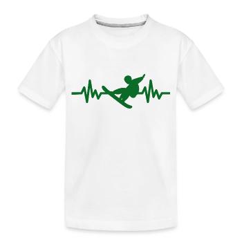 Heartbeat Snowboard - Sports d’hiver Piste de neige - T-shirt bio Premium Enfant - blanc - Devant
