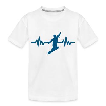 Heartbeat Snowboard - Sports d’hiver Piste de neige - T-shirt bio Premium Enfant - blanc - Devant