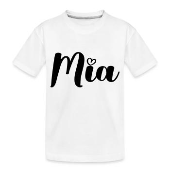 mia - Kinder Premium Bio T-Shirt - Weiß - Vorne