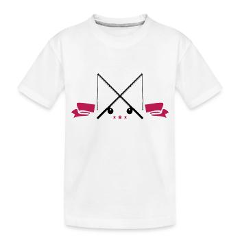 angelrute symbol - Kinder Premium Bio T-Shirt - Weiß - Vorne