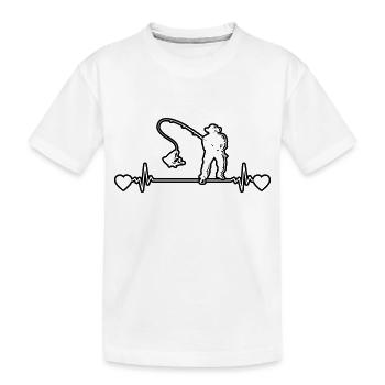 Hameçon Pêche Pêche Pêche Pêche Pêcheur - T-shirt bio Premium Enfant - blanc - Devant