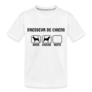 Dresseur de chiens : Assis, Couché, Reste - T-shirt bio Premium Enfant - blanc - Devant