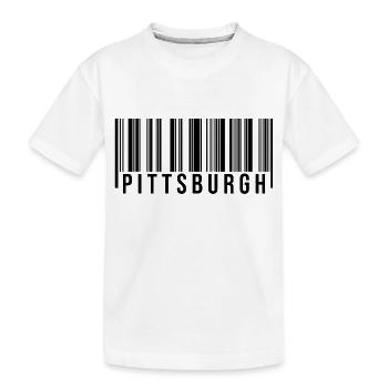 Pittsburgh Barcode - Kinder Premium Bio T-Shirt - Weiß - Vorne