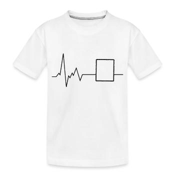 Herzschlag Briefmarke - Kinder Premium Bio T-Shirt - Weiß - Vorne