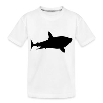 shark silhouette - Kinder Premium Bio T-Shirt - Weiß - Vorne
