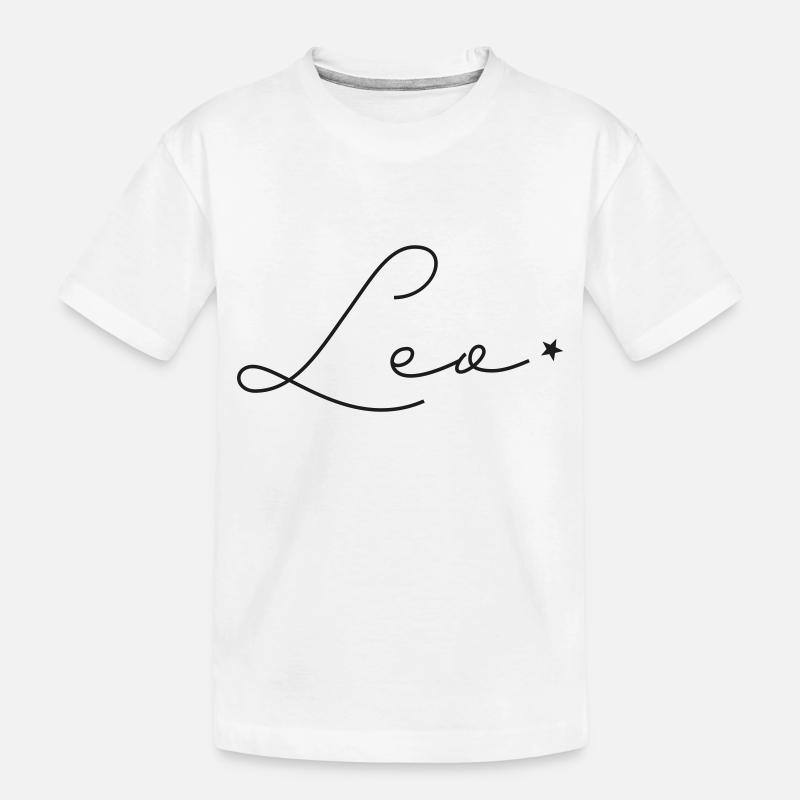 Name Leo - Kinder Premium Bio T-Shirt - Weiß