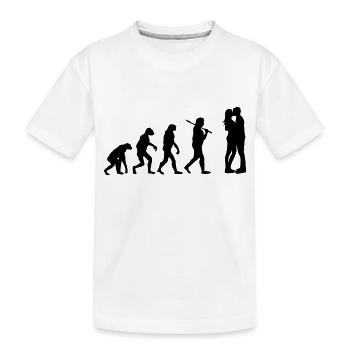 Die Evolution der Liebe - Kinder Premium Bio T-Shirt - Weiß - Vorne