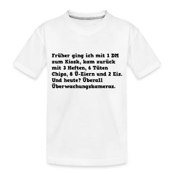 Kiosk: Früher vs Heute, Witz - Kinder Premium Bio T-Shirt - Weiß - Vorne