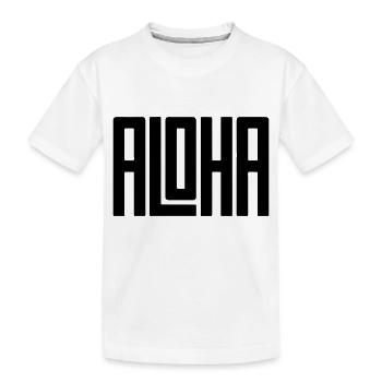 Aloha Typografie Kunst - Kinder Premium Bio T-Shirt - Weiß - Vorne