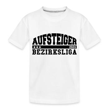 Aufsteiger 2024 Bezirksliga Aufstieg Fußball - Kinder Premium Bio T-Shirt - Weiß - Vorne