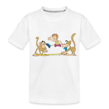 Singes dans la compétition athlétique - T-shirt bio Premium Enfant - blanc - Devant