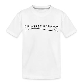 Du wirst Papa - Kinder Premium Bio T-Shirt - Weiß - Vorne