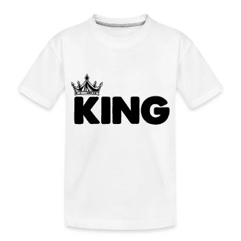king - Kinder Premium Bio T-Shirt - Weiß - Vorne
