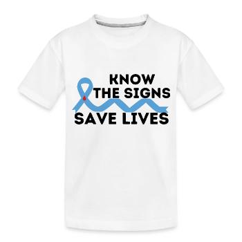 Connaître les signes, sauver des vies, diabète - T-shirt bio Premium Enfant - blanc - Devant