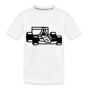 F1-Rennwagen - Kinder Premium Bio T-Shirt - Weiß - Vorne