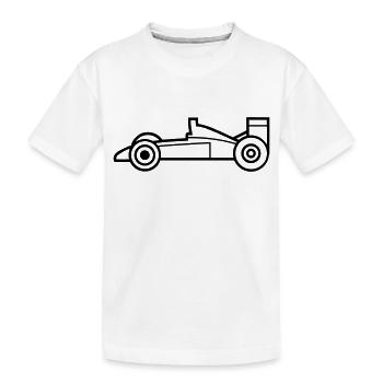F1-Rennwagen - Kinder Premium Bio T-Shirt - Weiß - Vorne