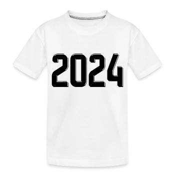 2024 Jahreszahl Datum Zahl Anno Kalenderjahr retro - Kinder Premium Bio T-Shirt - Weiß - Vorne