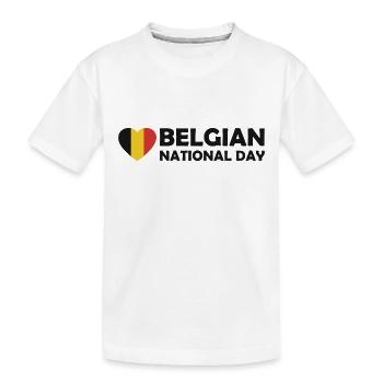 Belgian National Day with Heart 21 July Belgien - Kinder Premium Bio T-Shirt - Weiß - Vorne