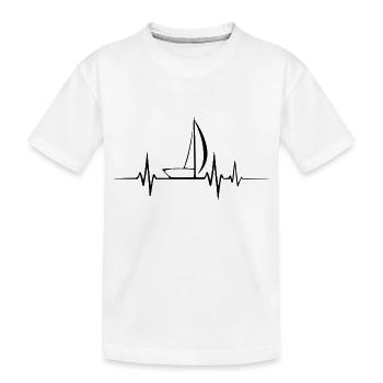 Segelboot Heartbeat Segelboot - Kinder Premium Bio T-Shirt - Weiß - Vorne