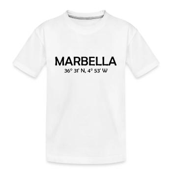 Marbella Coordinates Espana Spain Spainen - Kinder Premium Bio T-Shirt - Weiß - Vorne