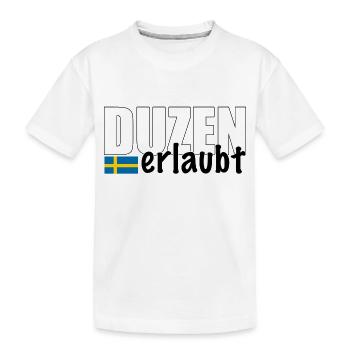 Duzen erlaubt Spruch Du Anrede Schweden Fahne - Kinder Premium Bio T-Shirt - Weiß - Vorne
